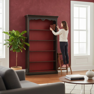 Armario de libros Vitrina Estantería Muebles Librero marrón Gabinete de vidrio Armarios Estantes
