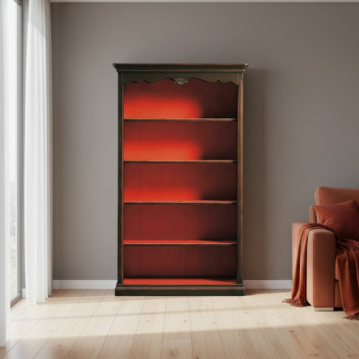 Armario de libros Vitrina Estantería Muebles Librero marrón Gabinete de vidrio Armarios Estantes
