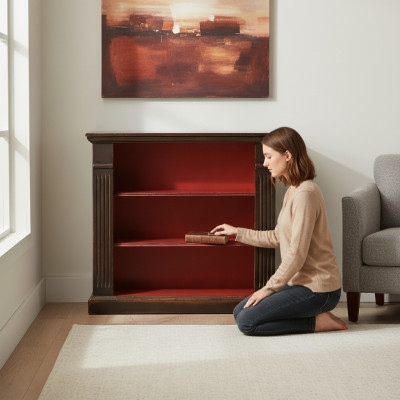 Mueble de pared de madera estantería estante independiente librería multifuncional.