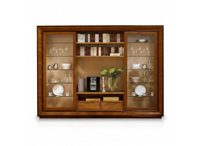 Armario para sala, pared de sala, estante, vitrina, paredes de sala XXL, muebles italianos de madera.