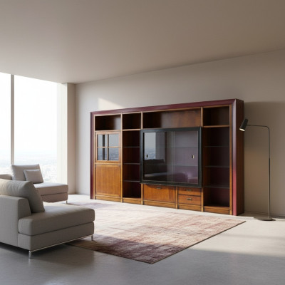 Montaje del armario estantería vitrina vitrinas sala de estar gabinete cristal construcción de madera