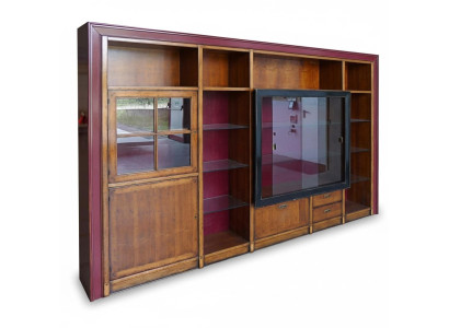 Montaje del armario estantería vitrina vitrinas sala de estar gabinete cristal construcción de madera