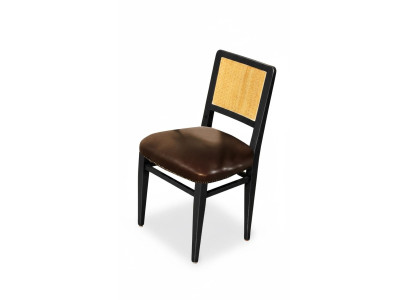 Silla de comedor de lujo, sillas Art déco de cuero diseño de madera silla Muebles italianos.
