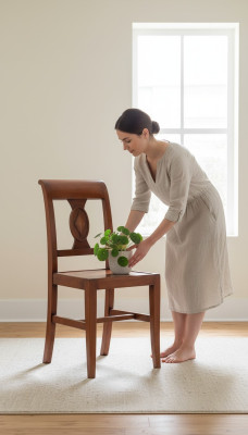Comedor silla de diseño de madera de lujo Sillón Marrón Silla 1x Muebles Nuevos