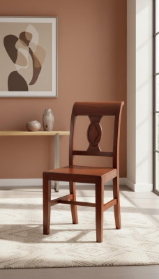 Comedor silla de diseño de madera de lujo Sillón Marrón Silla 1x Muebles Nuevos