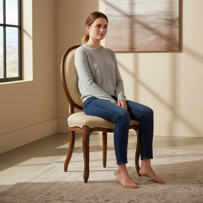 Silla de comedor marrón de lujo silla de madera clásica sillas de comedor Muebles italianos nuevos