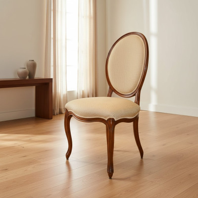 Silla de comedor marrón de lujo silla de madera clásica sillas de comedor Muebles italianos nuevos