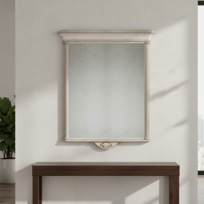 Marco de espejo clásico Beige Espejo de pared Muebles de estilo italiano