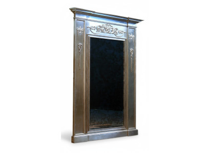Espejo plateado barroco xxl grande Espejo de pared de madera 132x14x220cm Marco