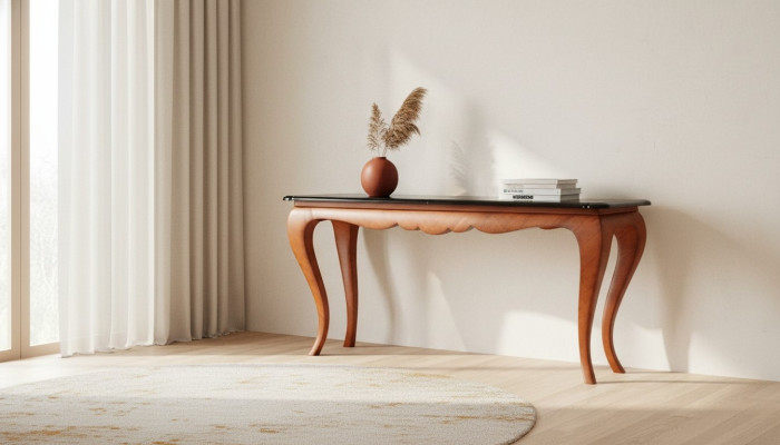 Mesa de comedor de madera de lujo, diseño mega mesa nueva, mesa de comedor marrón.