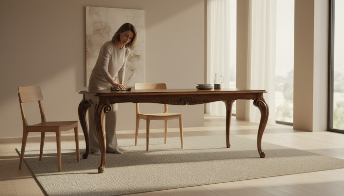 Mesa de lujo de acero inoxidable Mesas de comedor Mesa de comedor Diseño italiano Marrón