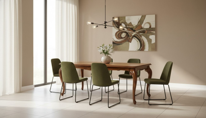 Mesa de lujo de acero inoxidable Mesas de comedor Mesa de comedor Diseño italiano Marrón