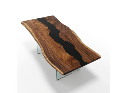 Mesa de resina epoxi Mesa de comedor de madera maciza Real Tablas 183x90 Mesa de río