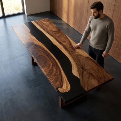 resina epoxi mesa de comedor madera real muebles macizos mesa de resina de epoxy muebles nuevos