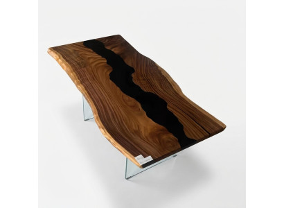 Resina epoxi Mesa de río Madera real Negra Agua Mesa de agua Muebles de resina epoxi Nuevos