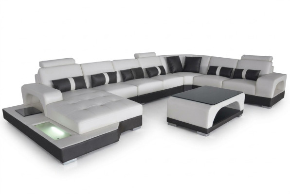 Sofá esquinero, conjunto de esquina de diseño, sofá esquinero, sofá, tapizado, sofá de salón, LED, USB.