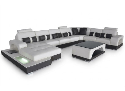 Sofá esquinero, conjunto de esquina de diseño, sofá esquinero, sofá, tapizado, sofá de salón, LED, USB.