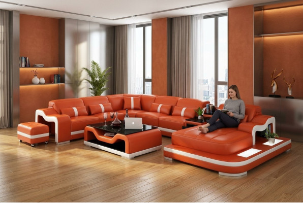 XXL conjunto de salón modular esquinero sofá tapizado esquina sofá esquinero tapizado asiento esquina.