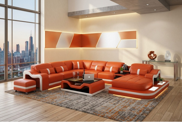 XXL conjunto de salón modular esquinero sofá tapizado esquina sofá esquinero tapizado asiento esquina.