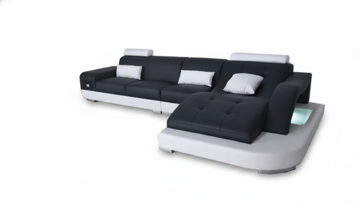 Sofá de esquina, mesa tapizada, sofá, sofás, salón con puerto USB, conjunto de lujo de esquina.