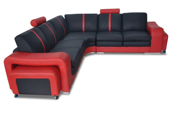 Sofá de esquina moderno con almohadones, sofá de esquina + conjunto de sala de estar USB
