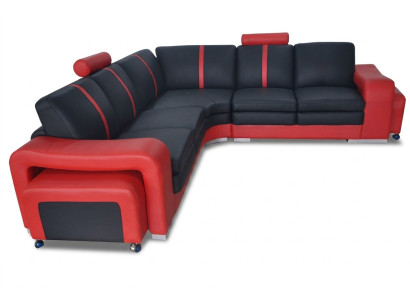 Sofá de esquina moderno con almohadones, sofá de esquina + conjunto de sala de estar USB