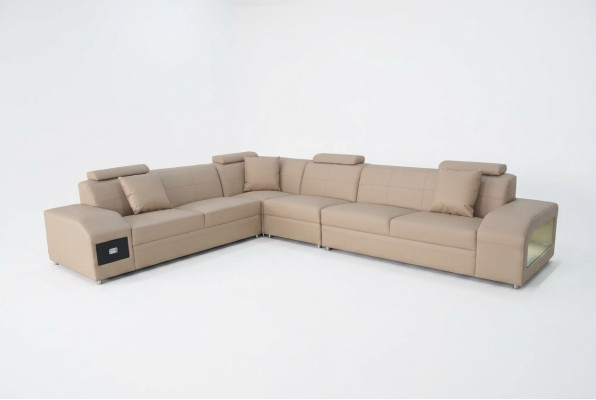Sofá de esquina conjunto de diseño moderno + USB Sofá de cuero Sofá conjunto de sala de estar Sofá