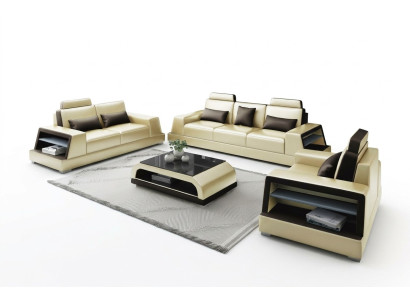 Juego de sala de estar: sofá de cuero, sofá, muebles acolchados, conjunto 3+2+2.