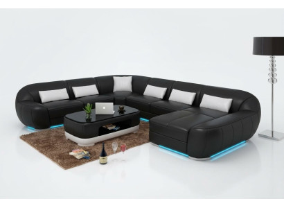 Diseño de sofá de esquina de cuero moderno, conjunto de muebles, esquina de sofá, nuevo sofá de esquina gris con USB