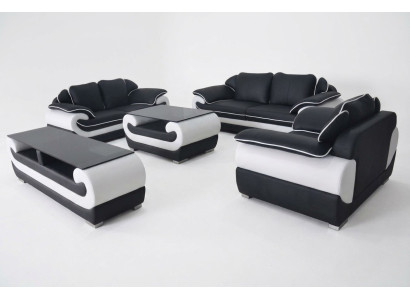 Sofá de cuero conjunto de sofá de cuero sofá de diseño tapizado completo juego de 4 piezas 3+2+1 con USB