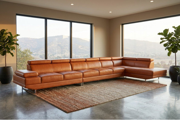 Sofá XXL Loung Dream para sala de estar con cojines, conjunto de asientos, paisaje de sala de estar, esquina de cuero +USB