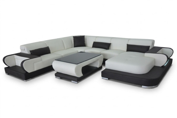 Moderno sofá de sala de estar Esquina tapizada suave sofá a medida + USB