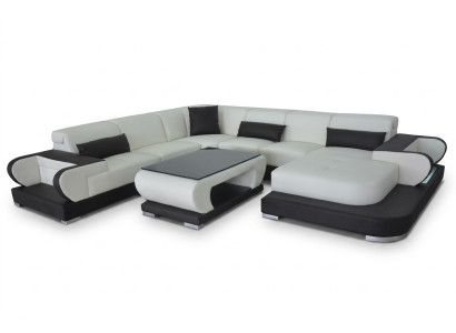Moderno sofá de sala de estar Esquina tapizada suave sofá a medida + USB