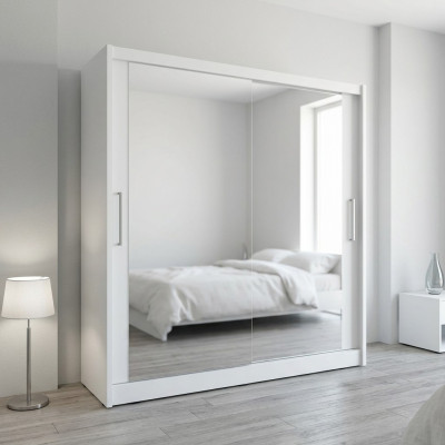 Armario de espejo para dormitorio, 200cm de altura, armarios para ropa con puertas correderas.
