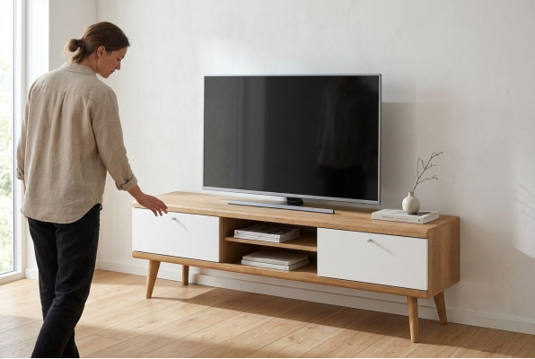 Mueble de televisión PRTV160, armario de televisión, cómoda, armario de salón, nuevo.