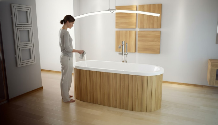 Baño de lujo rectangular independiente bañera bañeras de baño acrílico blanco ovalado.