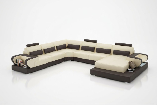 Sofá de cuero con USB, sofá esquinero de diseño moderno, seccional de salón, sofá de esquina.
