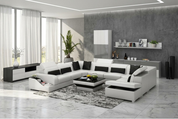 Mueble de salón - Sofá de esquina moderno con USB