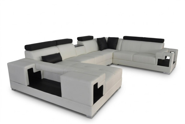 Sofá de cuero con puerto USB, sofá de esquina, conjunto de sofás para el salón, sofá moderno de diseño.