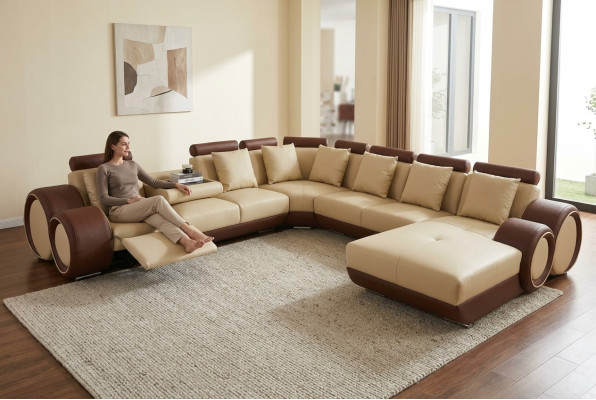 Sofá sofá de cuero sofá de esquina paisaje de vida sillón esquina conjunto de asientos esquina suite + USB