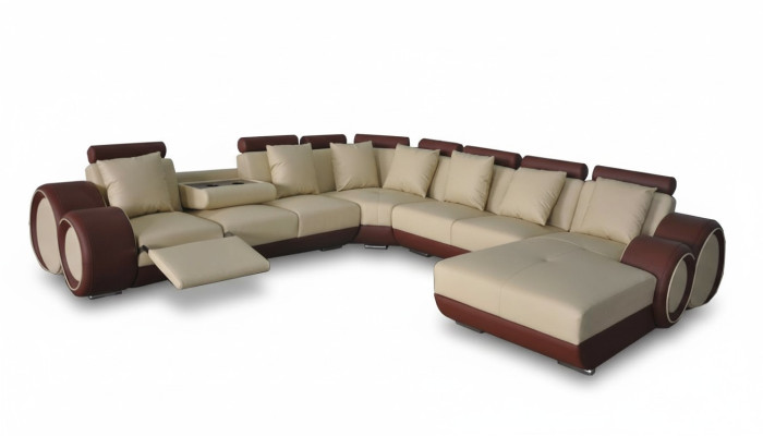 Sofá sofá de cuero sofá de esquina paisaje de vida sillón esquina conjunto de asientos esquina suite + USB