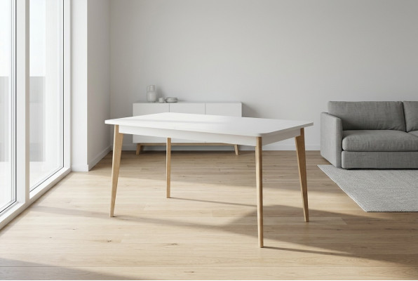 Mesa de comedor moderna de madera, mesa extensible de madera 140/180 cm para comedor.