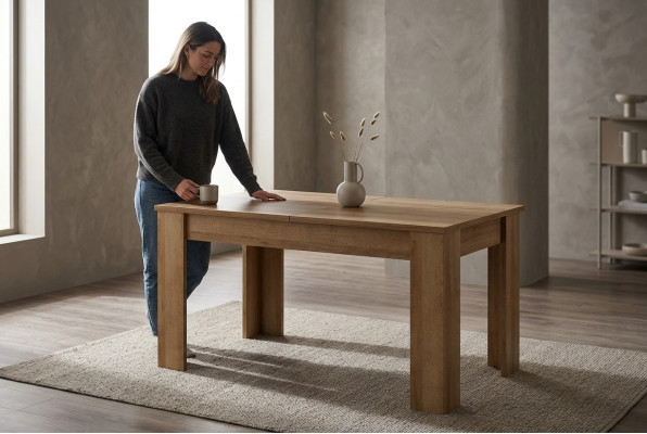 Mesa moderna de comedor de madera diseño mesa de madera decoración de sala de estar mesas de comedor