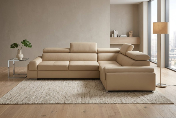 Diseño de sofá esquinero Sofá de cuero Textil Acolchado Multifuncional Sofás Panorama de vida Nuevo
