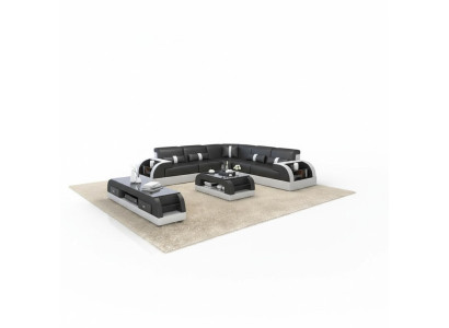 Sofá de esquina en forma de L con diseño de sofá, conjunto de cuero acolchado para sofá de esquina, nuevo.