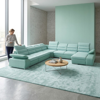 Sofá en forma de U, sofá esquinero con función de dormir, conjunto de sala de estar, sofá, sofás, sofás.