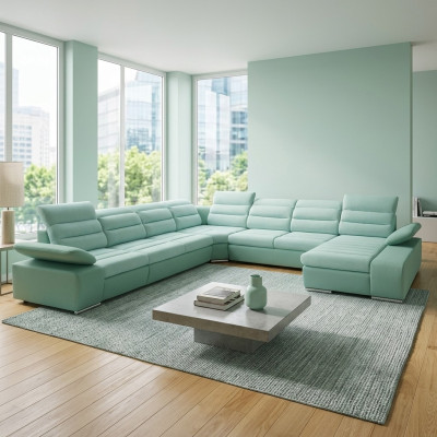 Sofá en forma de U, sofá esquinero con función de dormir, conjunto de sala de estar, sofá, sofás, sofás.