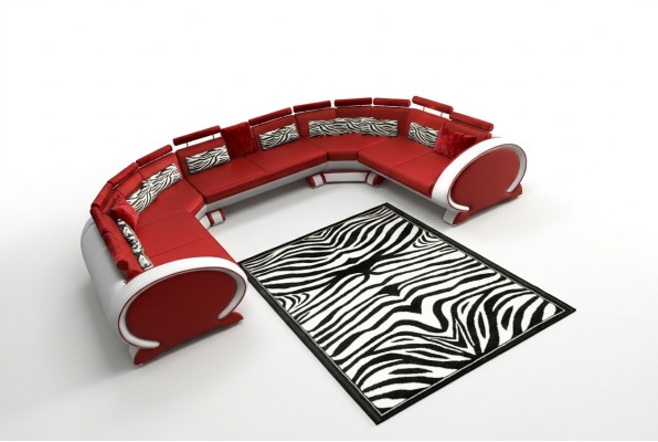 Sofá de cuero con USB, sofá tapizado, conjunto de sofás, sofá de salón, sofá de esquina, sofá rojo.