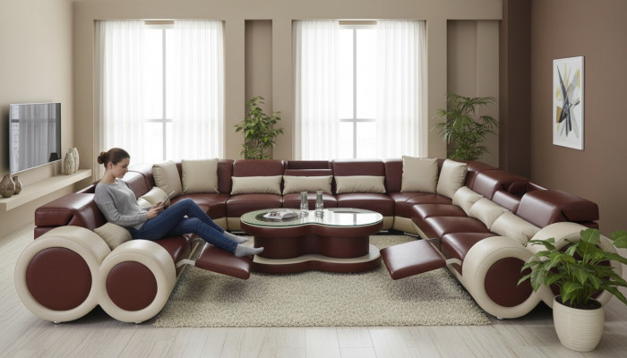 Conjunto de salón sofá sofá tapizado asiento esquinero juego de sofás diseñador sofás + USB