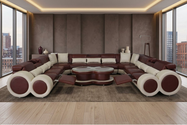 Conjunto de salón sofá sofá tapizado asiento esquinero juego de sofás diseñador sofás + USB